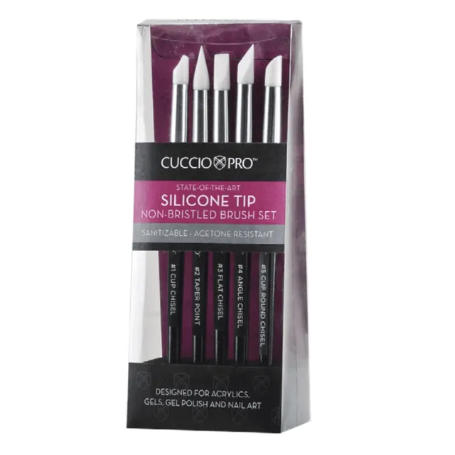 cuccio-pro-set-5-pinceaux-silicone-gel-acrylique-nail-art image 1