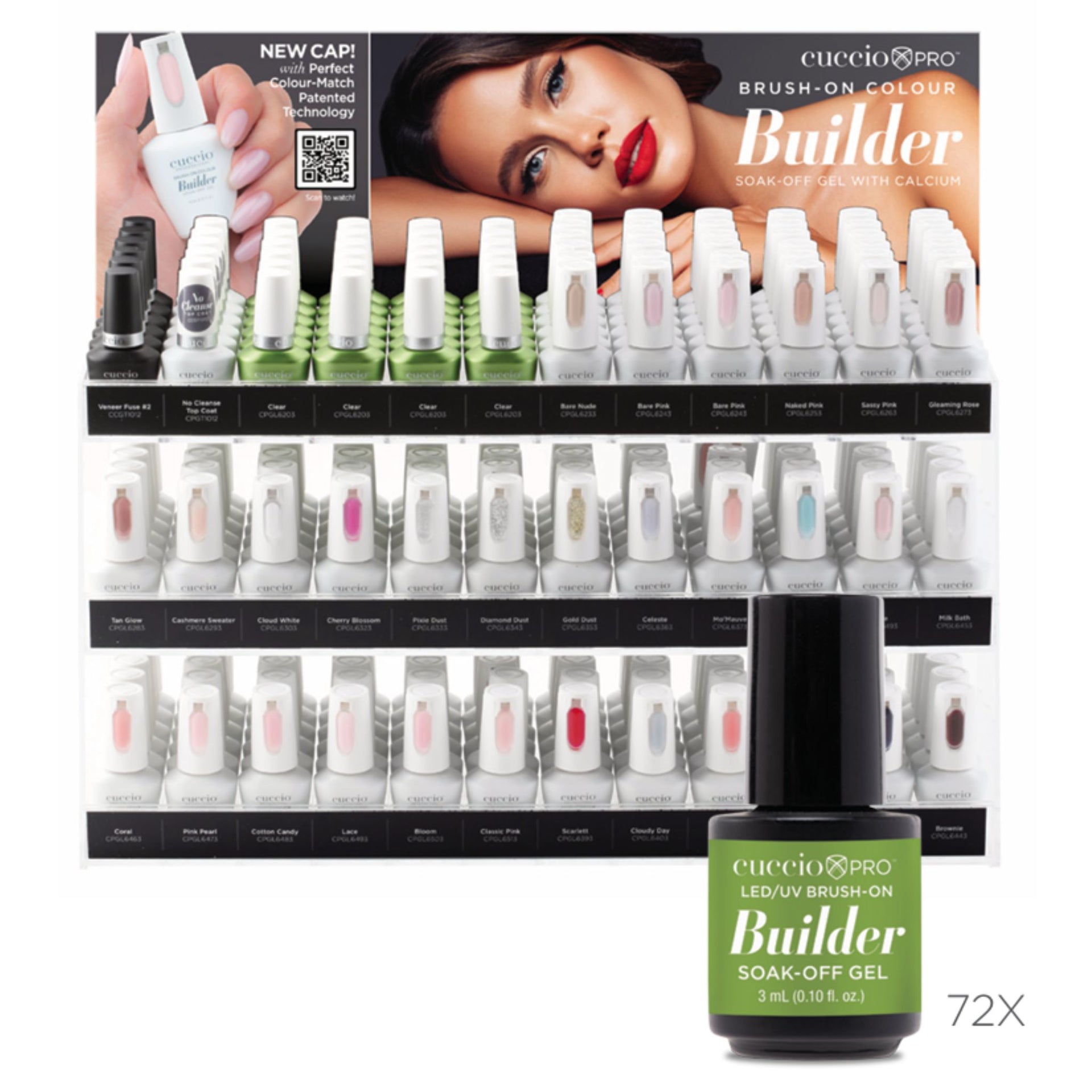 cuccio-pro-builder-pr-sentoir-gel-72-chantillons-clear image 1